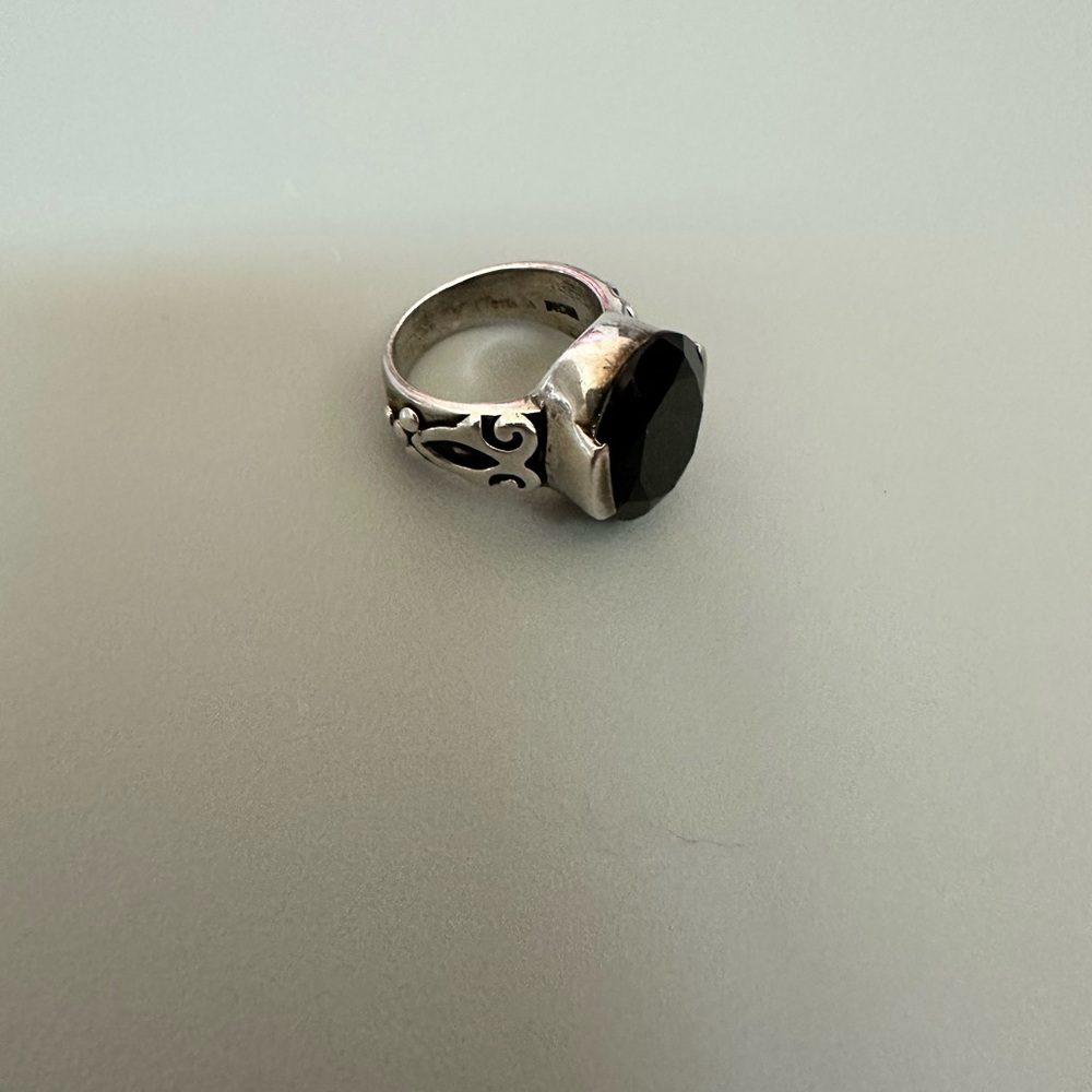 Silpada Silver Ring with Black Stone